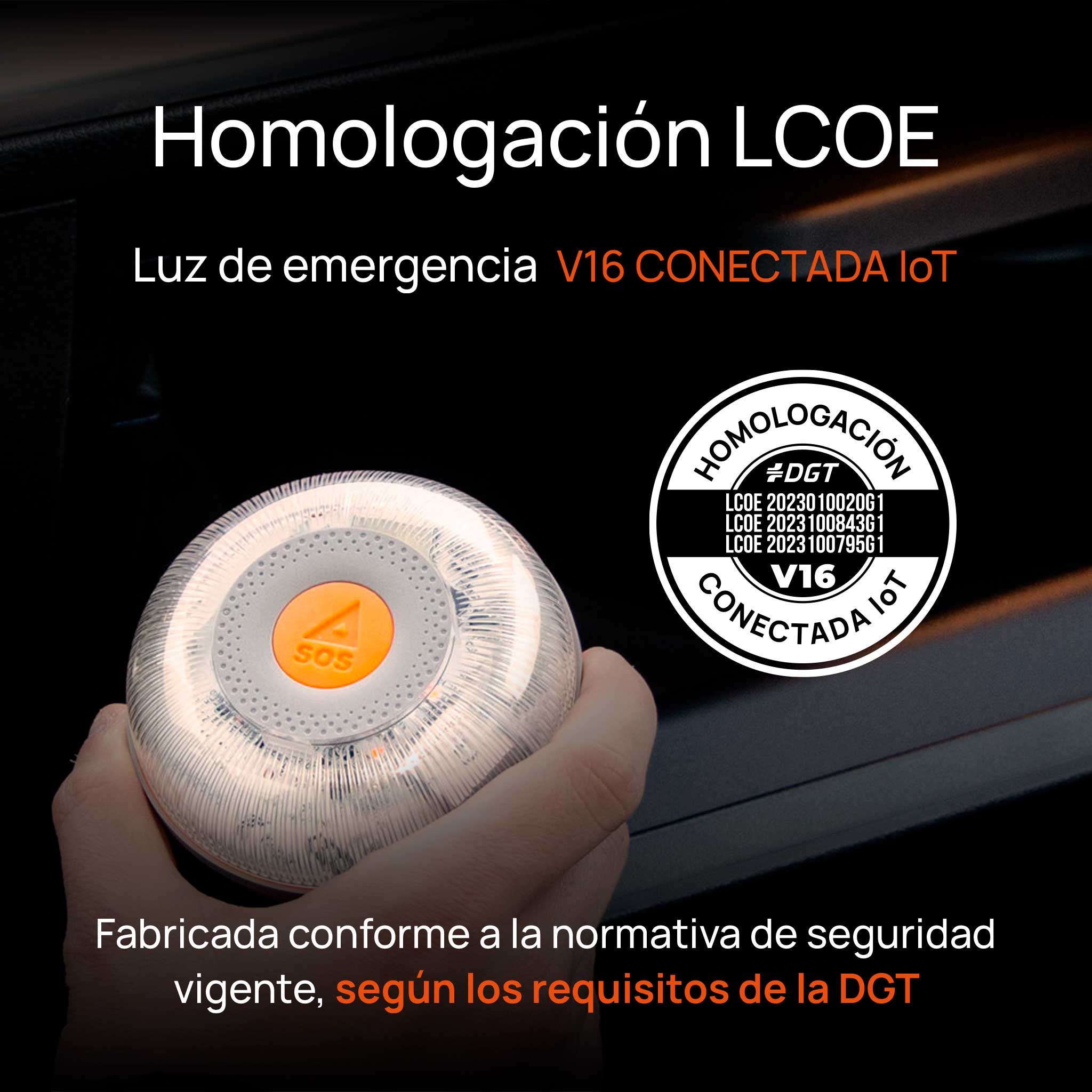 FlashLED SOS V16 connectée, homologuée selon les exigences de la DGT