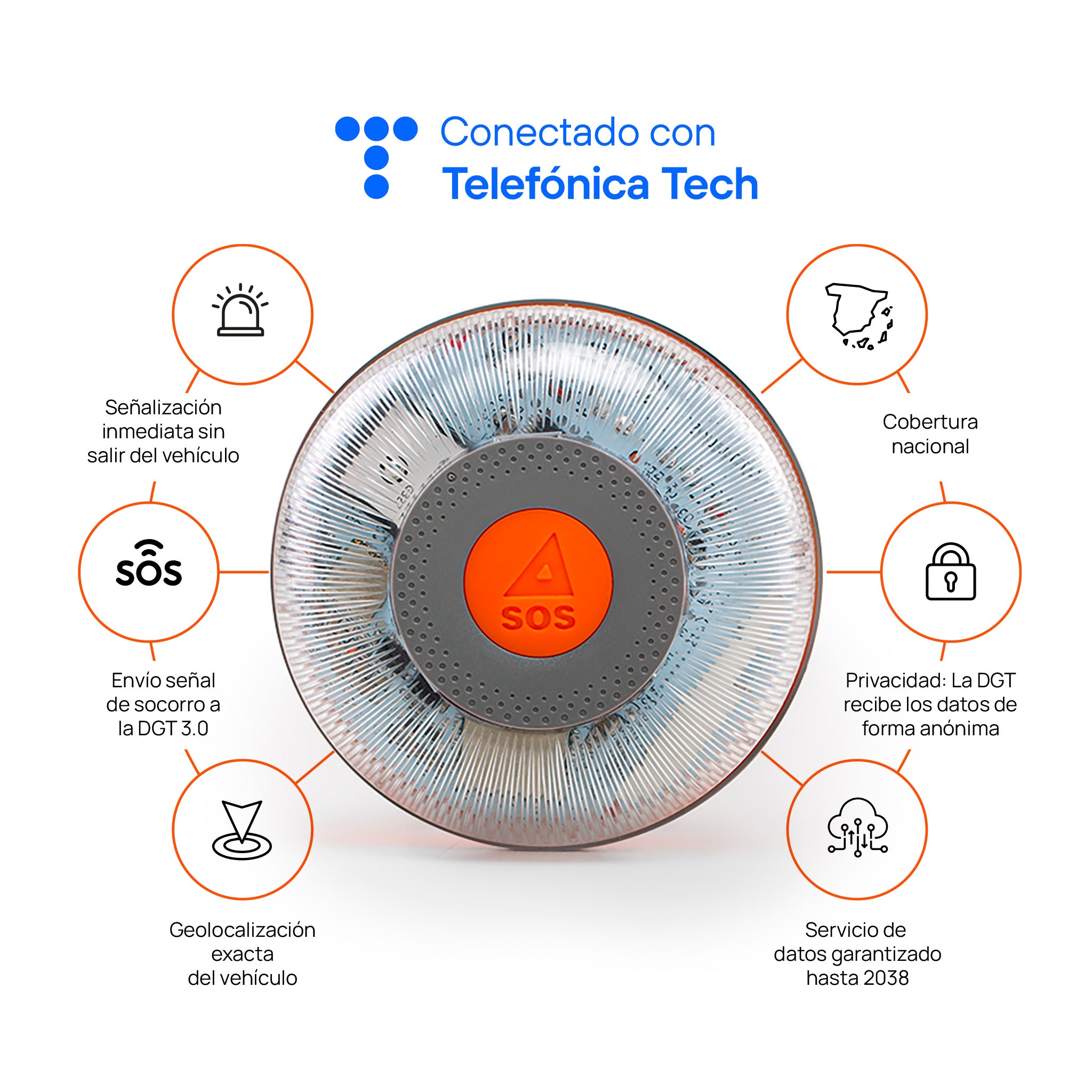 FlashLED SOS - Balise V16 IoT Connectée à Telefónica et DGT + Application SOS Alert
